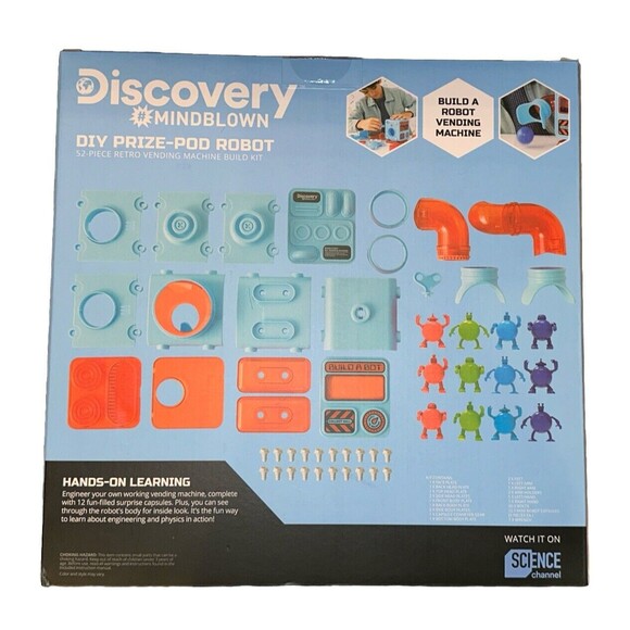 NEW Discovery MindBlown DIY Prize-Pod Robot 52Pc Retro Vending Machine Build Kit - Picture 2 of 10